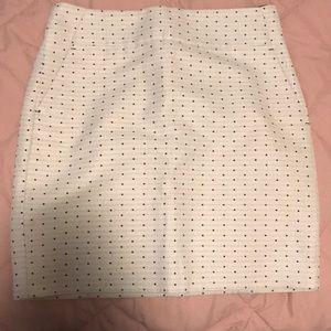 Mini white black polka dot skirt with pockets